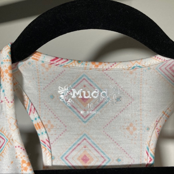 🪴3/$15 Flowy Aztec Mudd lace tank white orange - Picture 2 of 8